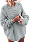 omen's Oversized Sweaters Batwing Sleeve Mock Neck Jumper Tops Chunky Knit Pullover Sweater